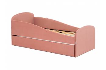 Кровать с ящиком Letmo пудровый (велюр)