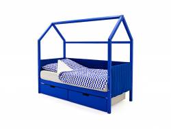 Кровать-домик мягкий Svogen с ящиками синий