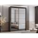 Шкаф-купе Гранд-1 1600 Графит-двери Зеркало-Лакобель белый