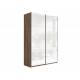 Шкаф-купе Прайм 2-х дверный 1400 Стекло Белое Крафт табачный