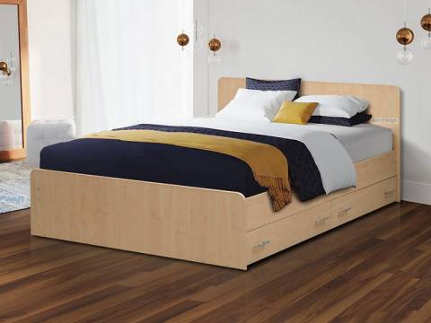 Кровать на уголках № 5 с ящиками двуспальная ЛДСП