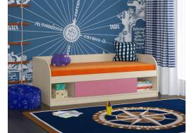 Кровать Соня 4 дуб молочный-розовый