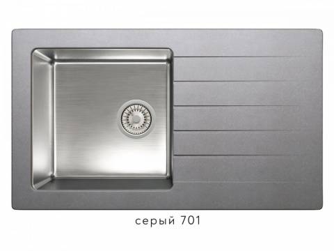 Кухонная мойка Tolero twist TTS-860 Серый 701