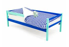 Кровать-тахта Svogen с бортиком мятно-синий