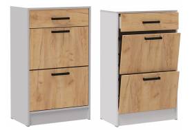 Обувница Кевин белый/дуб крафт золотой