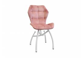 Стул Бабочка шарики пудровый, белые ножки
