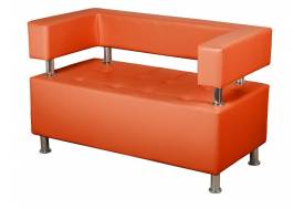 Диван двухместный Райли Кожзам Оранжевый