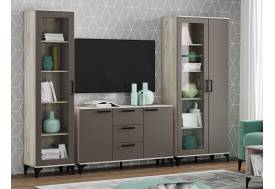 Гостиная Марсель Софт Графит, корпус  Дуб Крафт Серый