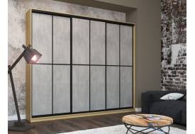 Шкаф-купе Лофт Шк30-60 3000 3 двери глубина 600 фасад МДФ бетон +