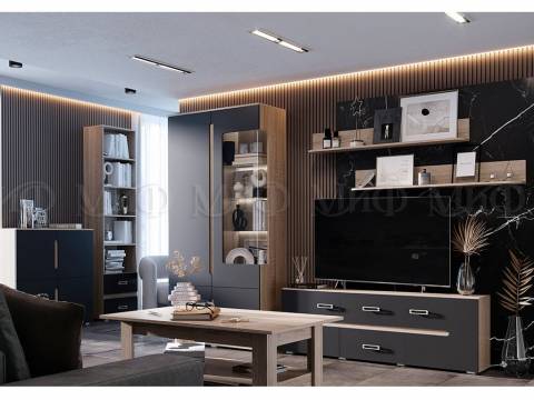 Гостиная Ким Графит софт, сонома