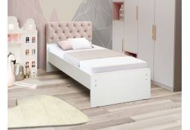 Кровать одинарная №7 800х1900 с мягкой спинкой каретная стяжка