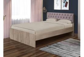 Кровать двойная №7 1200х1900 с мягкой спинкой каретная стяжка