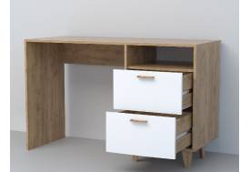 Стол письменный Эго Ст-3 дуб крафт золотой/белый глянец на ножках