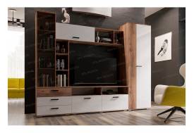 Гостиная Крокус Дуб делано-Белый глянец