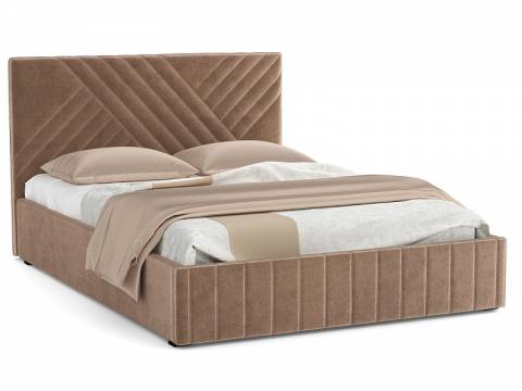 Кровать Гамма 1600 с основанием велюр тенерифе хумус