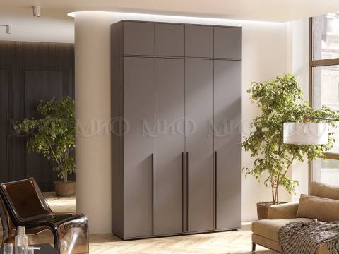 Шкаф четырехстворчатый Норд 1600 с антресолью графит МГ