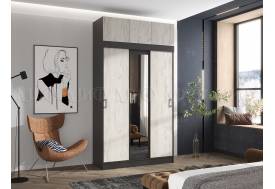 Шкаф с антресолью Бася/Роджина Дуб крафт белый/Графит