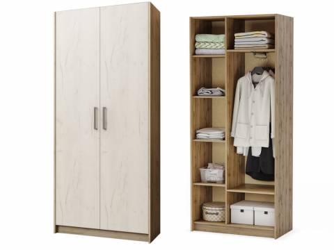 Шкаф Дарья дуб крафт серый/дуб крафт белый