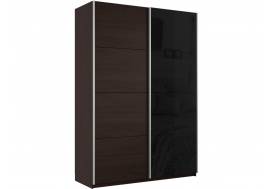 Шкаф-купе Прайм 2-х дверный 1400 ДСП/Стекло Черное Венге