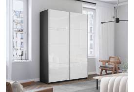 Шкаф-купе Прайм 2-х дверный 1200 Стекло Белое Серый Диамант