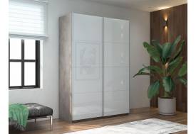 Шкаф-купе Прайм 2-х дверный 1400 Стекло Белое Бетон