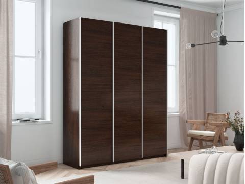 Шкаф-купе Прайм 3-х дверный 1800 три ДСП Венге