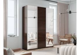 Шкаф-купе Прайм 3-х дверный 1800 два Зеркала/ДСП Венге