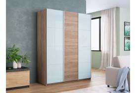 Шкаф-купе Прайм 3-х дверный 1800 два Стекла Белые/ДСП Сонома