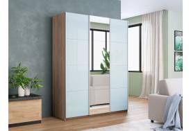 Шкаф-купе Прайм 3-х дверный 1800 два Стекла Белые/Зеркало Сонома