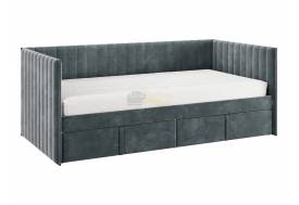 Кровать-софа с ящиками Твикс цвет велюра графит
