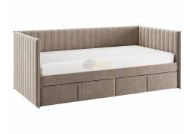 Кровать-софа с ящиками Твикс цвет велюра латте