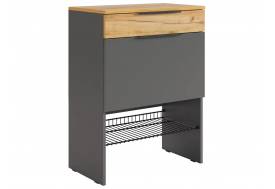 Обувница Баско графит/дуб крафт золотой