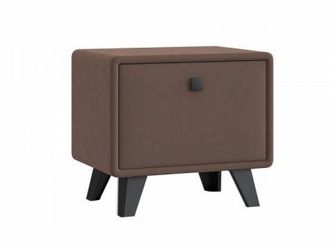 Тумба Николь 1 ящик микровелюр шоколад