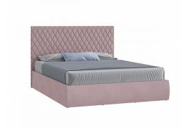 Кровать Стелла с ПМ 1200х2000 мм микровелюр розовый