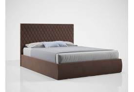 Кровать Стелла с ПМ 1600х2000 мм микровелюр шоколад