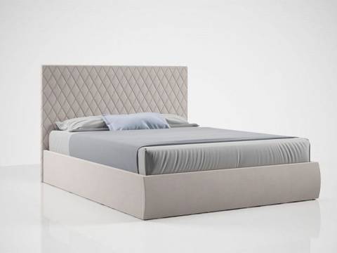 Кровать Стелла с ПМ 1800х2000 мм микровелюр бежевый