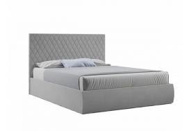 Кровать Стелла с ПМ 1800х2000 мм микровелюр светло-серый