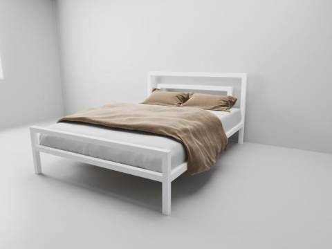 Кровать металлическая Куба 900 белая