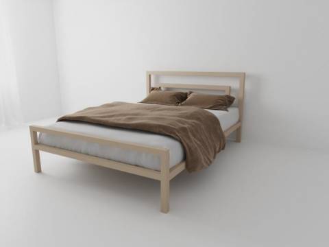 Кровать металлическая Куба 1400 бежевая