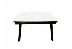 Стол раздвижной Мадрид мрамор белый/черный
