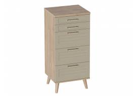 Комод 5 ящиков Гавана Светло-серый