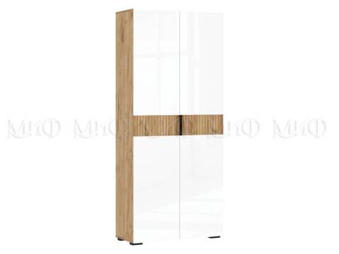 Шкаф 2-х створчатый (800) Роджина Белый глянец/Дуб Крафт