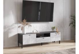 Тумба ТВ малая (металл) Оливия Мрамор Глянец, Графит