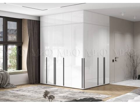 Шкаф модульный с угловым пеналом Норд Белый глянец