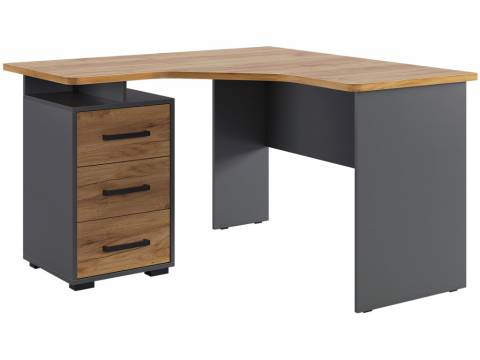 Стол компьютерный 1200 угловой Лайт-2 графит/дуб крафт золотой