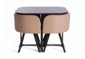 Обеденный комплект QUADRON (mod. PT14) Beige/черный