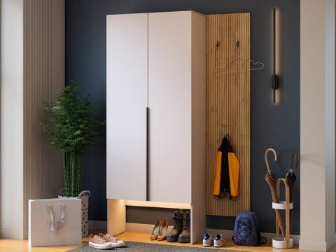 Прихожая Мебельсон К6 дуб крафт золотой/кашемир