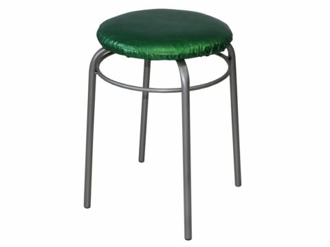 Табурет круглый с кольцом ДХ-11 обивка изумруд