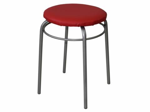 Табурет круглый с кольцом ДХ-11 обивка красный