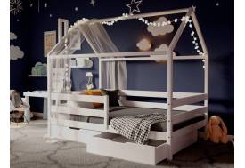 Кроватка-Домик белый 80х190 см с ящиками